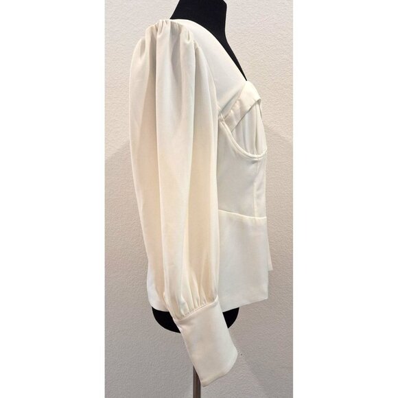 Lavish Alice Puff Sleeve Corset Top in White Size US 12 - Picture 3 of 16